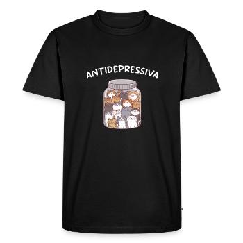 Antidépresseurs Chats Cadeau Chat Propriétaire - T-shirt Premium bio Homme - noir - Devant - Nico (187cm)
