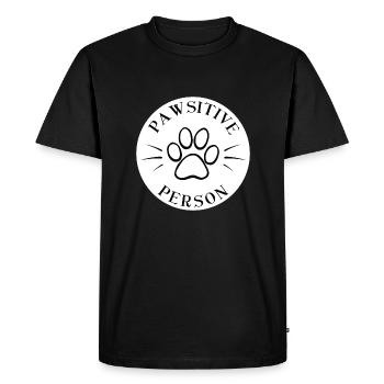 Pawsitive Person, Cats - Men's Premium Organic T-Shirt - black - Front - Nico (187cm)