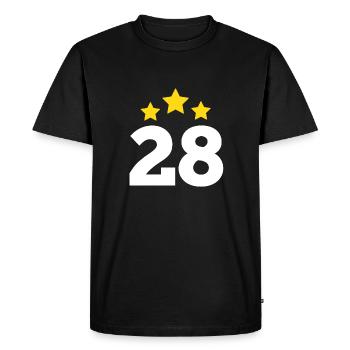 28 ans étoile - cadeau 28e anniversaire - T-shirt Premium bio Homme - noir - Devant - Nico (187cm)