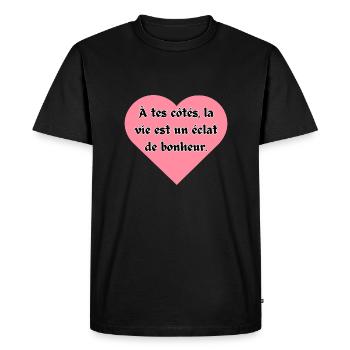 Un éclat de bonheur - T-shirt Premium bio Homme - noir - Devant - Nico (187cm)