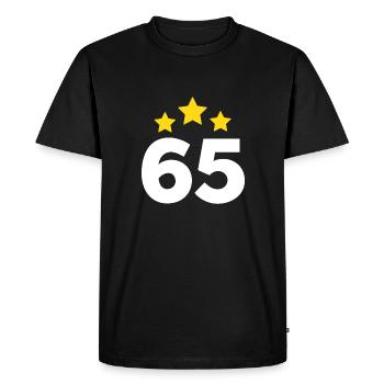 65 ans étoile - cadeau 65e anniversaire - T-shirt Premium bio Homme - noir - Devant - Nico (187cm)