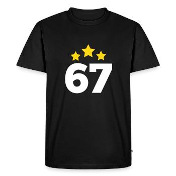 67 ans étoile - cadeau 67e anniversaire - T-shirt Premium bio Homme - noir - Devant - Nico (187cm)