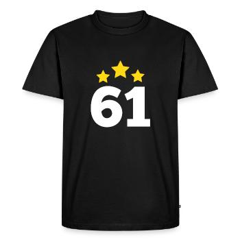 61 Year Old Star - 61st Anniversary Gift - Men's Premium Organic T-Shirt - black - Front - Nico (187cm)