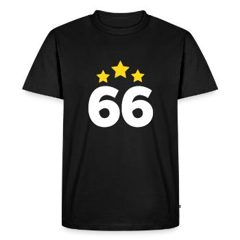 66 Years Star - 66th Anniversary Gift - Men's Premium Organic T-Shirt - black - Front - Nico (187cm)