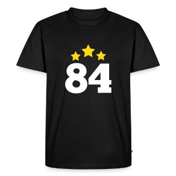 84 ans étoile - cadeau 84e anniversaire - T-shirt Premium bio Homme - noir - Devant - Nico (187cm)