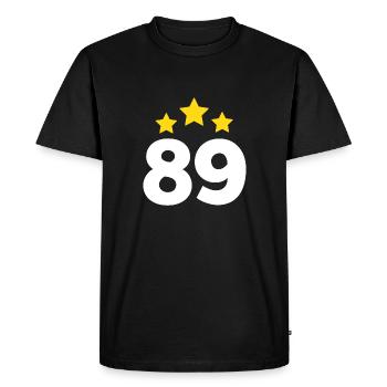 89 ans étoile - cadeau 89e anniversaire - T-shirt Premium bio Homme - noir - Devant - Nico (187cm)