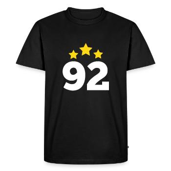 92 Years Star - 92nd Anniversary Gift - Men's Premium Organic T-Shirt - black - Front - Nico (187cm)