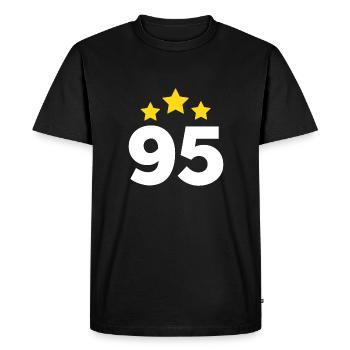 95 Years Star - 95th Anniversary Gift - Men's Premium Organic T-Shirt - black - Front - Nico (187cm)