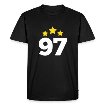 97 Years Star - 97th Anniversary Gift - Men's Premium Organic T-Shirt - black - Front - Nico (187cm)