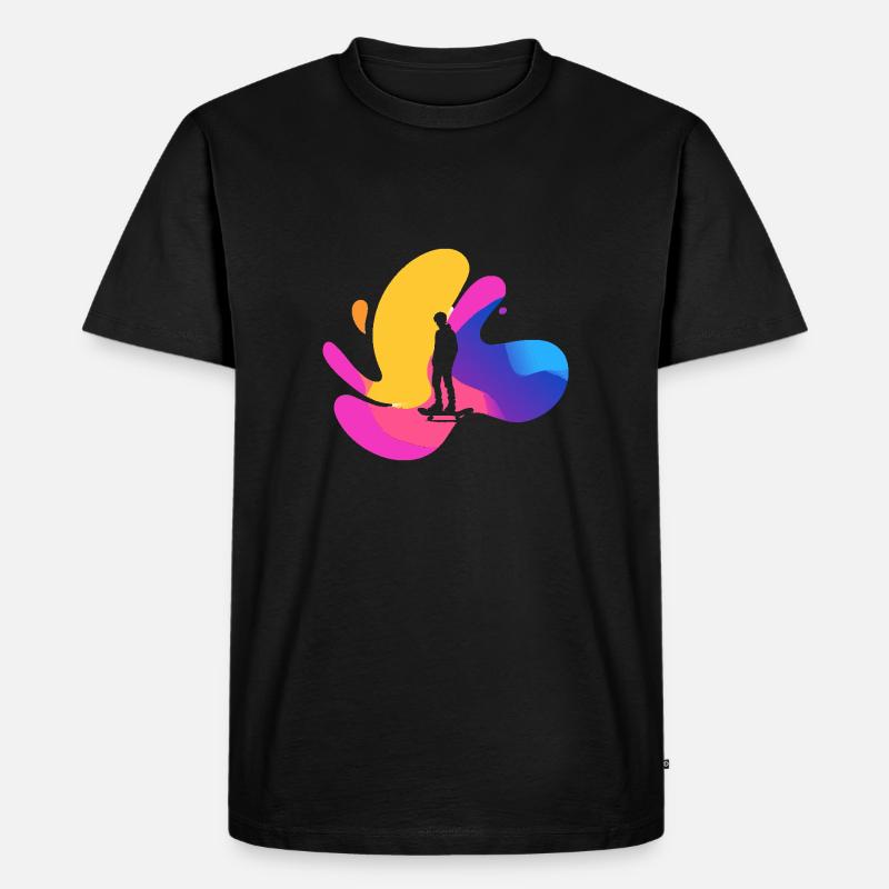 Longboard Boarder - Männer Premium Bio T-Shirt - Schwarz
