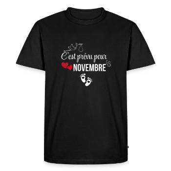 It's planned for November - pregnancy announcement - Men's Premium Organic T-Shirt - black - Front - Nico (187cm)