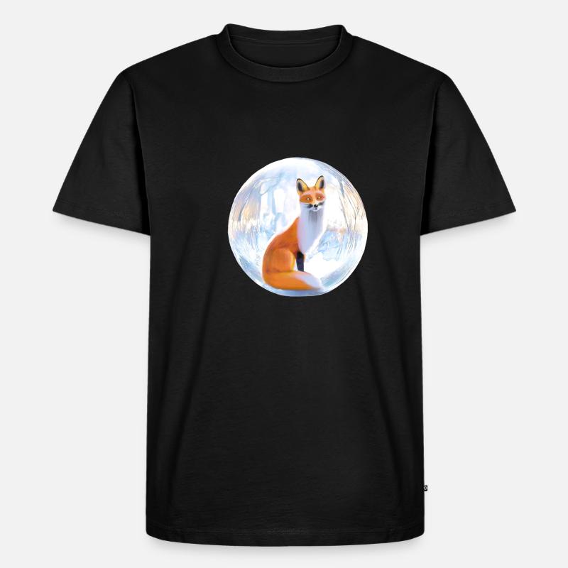 Winterfuchs. - Männer Premium Bio T-Shirt - Schwarz