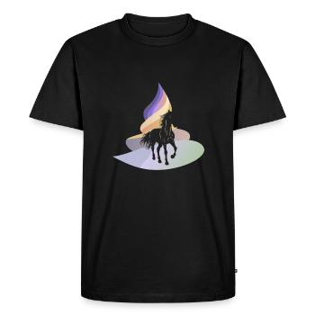 Chevaux Sabots de cheval - T-shirt Premium bio Homme - noir - Devant - Nico (187cm)