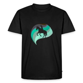 Cheval Sports équestres Cheval sauvage - T-shirt Premium bio Homme - noir - Devant - Nico (187cm)