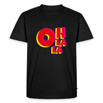Oh La La – Chemise élégante - T-shirt Premium bio Homme - noir - Devant - Nico (187cm)