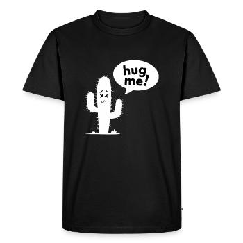 Fais-moi un câlin! - Cactus drôle - T-shirt Premium bio Homme - noir - Devant - Nico (187cm)