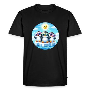 Pingouins drôles 2 - T-shirt Premium bio Homme - noir - Devant - Nico (187cm)