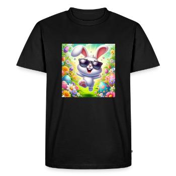 Joyeux lapin de Pâques - T-shirt Premium bio Homme - noir - Devant - Nico (187cm)
