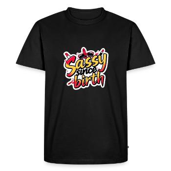 Impertinent depuis la naissance Graffiti audacieux Esthétique féroce - T-shirt Premium bio Homme - noir - Devant - Nico (187cm)