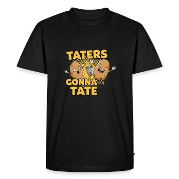 Taters en route pour la Tate - T-shirt Premium bio Homme - noir - Devant - Nico (187cm)