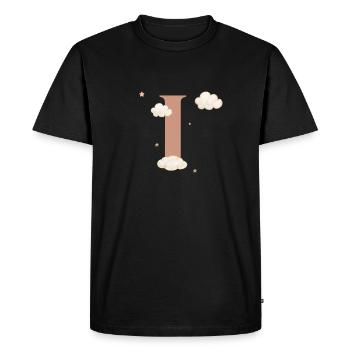 Letter i clouds stars - Men's Premium Organic T-Shirt - black - Front - Nico (187cm)