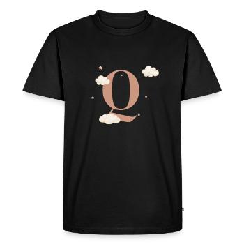 Letter Q Clouds Stars - Men's Premium Organic T-Shirt - black - Front - Nico (187cm)