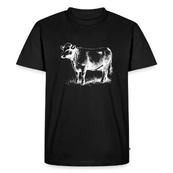 Cow - Männer Premium Bio T-Shirt - Schwarz - Vorne - Nico (187cm)