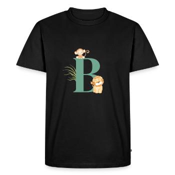 Letter b green jungle animals - Men's Premium Organic T-Shirt - black - Front - Nico (187cm)