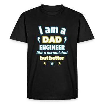Je suis papa ingénieur, cadeau fête des pères - T-shirt Premium bio Homme - noir - Devant - Nico (187cm)