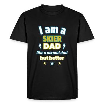 Dad SKIER, Father's Day Gift, Skiing,Sports - Men's Premium Organic T-Shirt - black - Front - Nico (187cm)