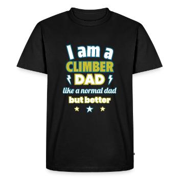 Dad CLIMBER, Father's Day Gift,Climbing,Sports - Men's Premium Organic T-Shirt - black - Front - Nico (187cm)
