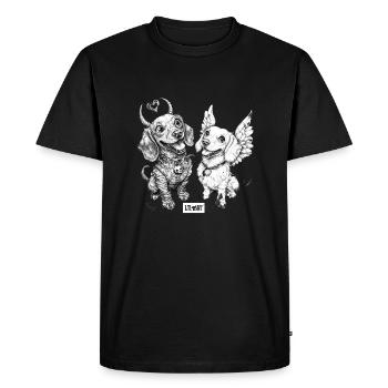 Le paradis contre l’enfer - T-shirt Premium bio Homme - noir - Devant - Nico (187cm)