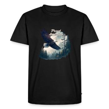 Proud American - Men's Premium Organic T-Shirt - black - Front - Nico (187cm)