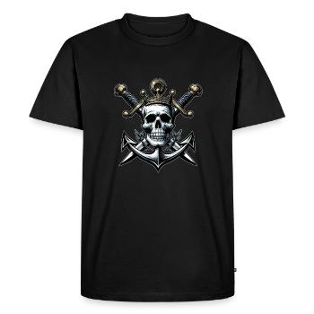 Roi des pirates - T-shirt Premium bio Homme - noir - Devant - Nico (187cm)