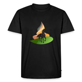 Chevaux Cheval Sauvage - T-shirt Premium bio Homme - noir - Devant - Nico (187cm)