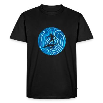 Surfer Surfboard Surfer Girl Wave Waves Beach - Men's Premium Organic T-Shirt - black - Front - Nico (187cm)