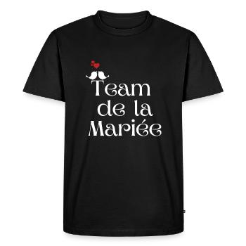 Team de la mariée - T-shirt Premium bio Homme - noir - Devant - Nico (187cm)