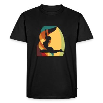 Workout Training Plan Gym - Men's Premium Organic T-Shirt - black - Front - Nico (187cm)