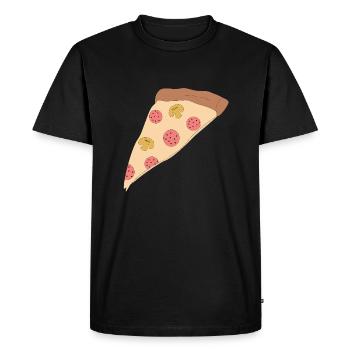 Pizza - Men's Premium Organic T-Shirt - black - Front - Nico (187cm)