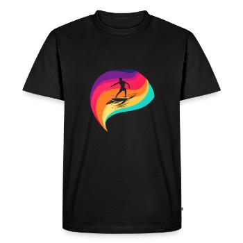 Surfeurs - T-shirt Premium bio Homme - noir - Devant - Nico (187cm)