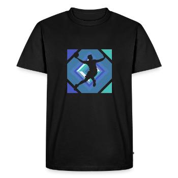 Handball Sport d’équipe Objectif - T-shirt Premium bio Homme - noir - Devant - Nico (187cm)