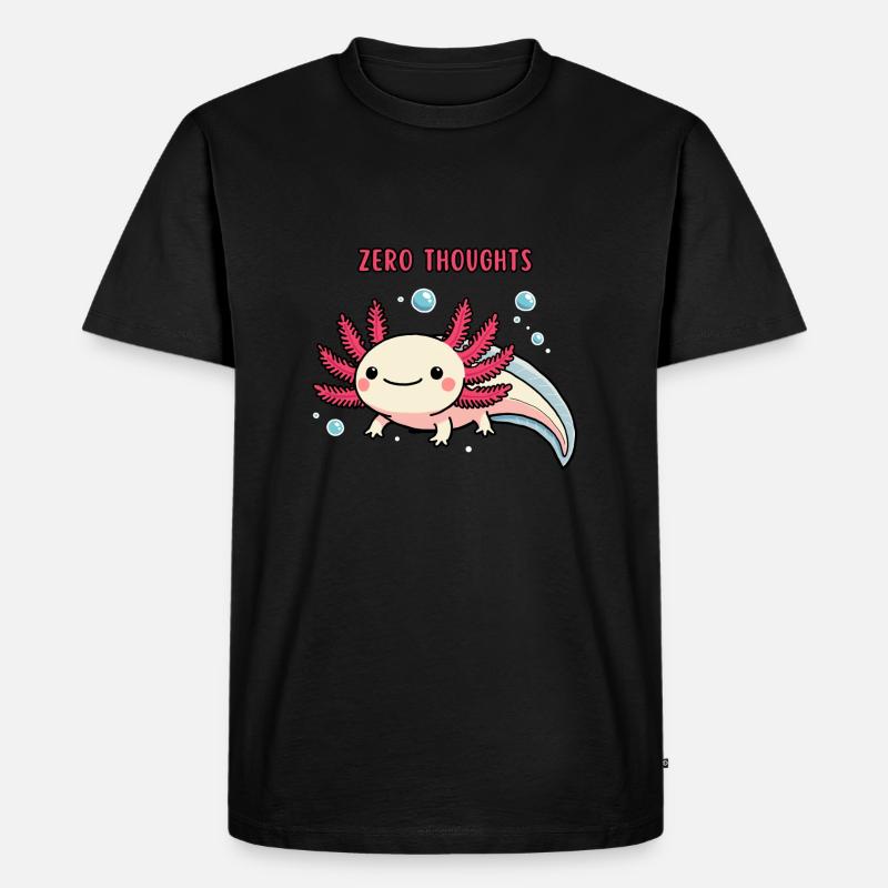 Axolotl - Zero thoughts - Männer Premium Bio T-Shirt - Schwarz