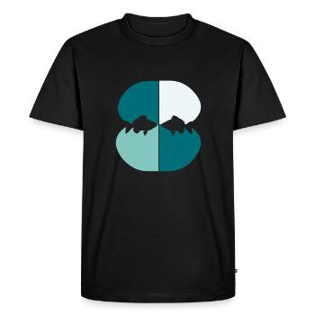 Canne à pêche perche - T-shirt Premium bio Homme - noir - Devant - Nico (187cm)