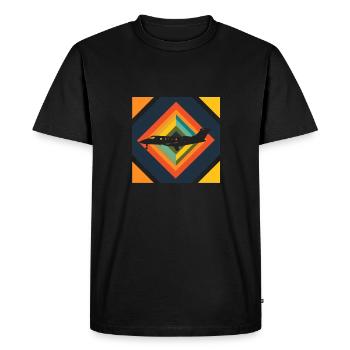 Airplane Passenger plane Airport - Men's Premium Organic T-Shirt - black - Front - Nico (187cm)