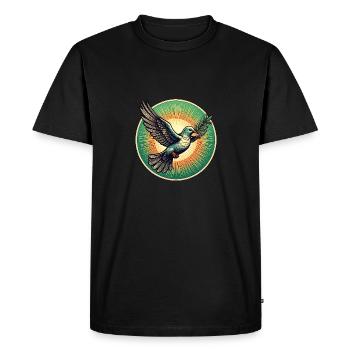 Une colombe porteuse d’espoir - T-shirt Premium bio Homme - noir - Devant - Nico (187cm)