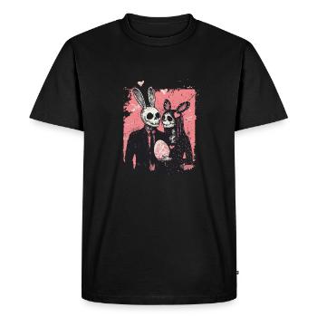Spooky Easter couple - Men's Premium Organic T-Shirt - black - Front - Nico (187cm)