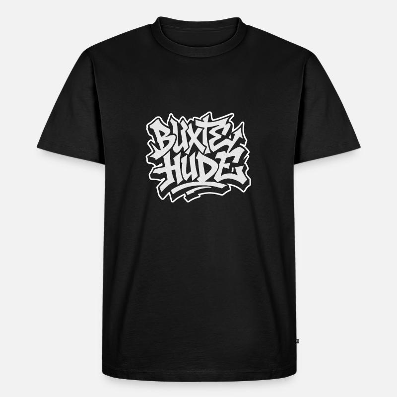Buxtehude graffiti - Männer Premium Bio T-Shirt - Schwarz