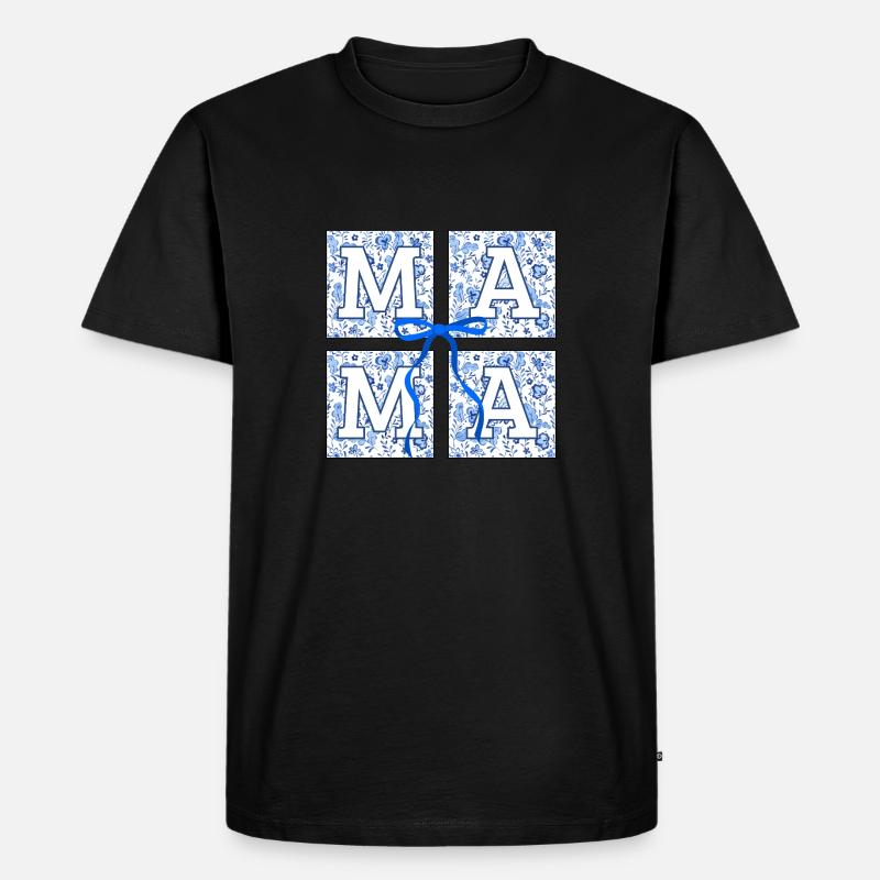 Mama Flowers - Mama Geschenkidee - Männer Premium Bio T-Shirt - Schwarz