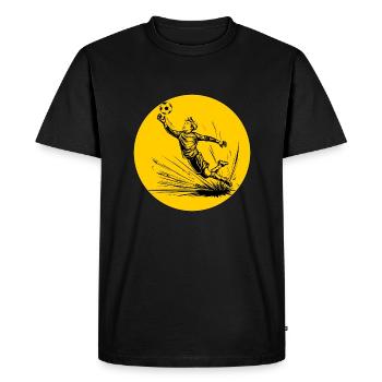 Gardien de but (noir et jaune) - T-shirt Premium bio Homme - noir - Devant - Nico (187cm)