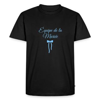 Équipe la mariée noeud bleu - T-shirt Premium bio Homme - noir - Devant - Nico (187cm)